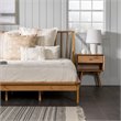 Walker Edison Spindle Modern Solid Pine Wood Platform Bed Frame in Caramel