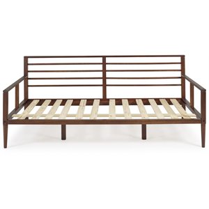 mid century modern solid wood spindle daybed in walnut