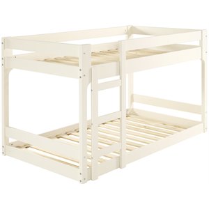 winslow solid wood jr twin over twin mod bunk bed in white