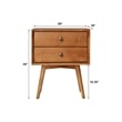 Walker Edison 2-Piece Solid Pine Wood Bedroom Nightstand Set in Caramel