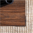 Metal X-Shaped Fram Rustic Wood End Table in Dark Walnut
