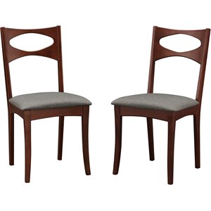 mina mid century modern upholstered seat dining chair in acorn (set of 2)
