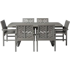 7-piece extendable outdoor patio dining set in gray wash