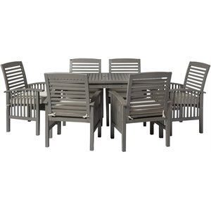 7-piece modern outdoor patio dining set in gray wash
