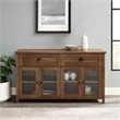 Farmhouse 2-Drawer 4 Glass Door TV Stand for TVs up to 58 Inches in Rustic Oak