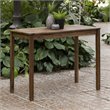 Solid Acacia Wood Counter Height Table with Slat Style Table-Top in Dark Brown