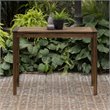 Solid Acacia Wood Counter Height Table with Slat Style Table-Top in Dark Brown