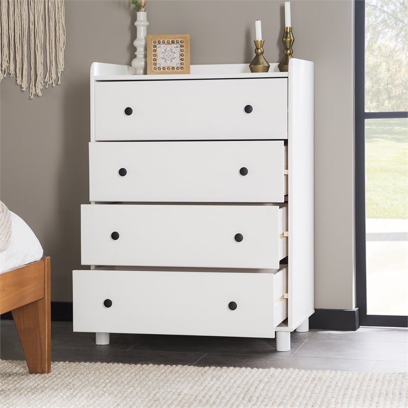 Morgan 4-Drawer Solid Wood Bedroom Chest in White