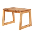 Modern Solid Wood Outdoor Slat-Top Side Table - Natural