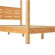 Solid Wood Minimalist Boho Queen Canopy Bed with Simple Headboard - Natural Pine