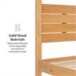 Solid Wood Minimalist Boho Queen Canopy Bed with Simple Headboard - Natural Pine