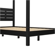 Solid Wood Minimalist Boho Queen Canopy Bed with Simple Headboard - Black