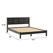 Solid Wood Minimalist Boho Queen Bed with Simple Headboard - Black