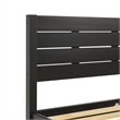 Solid Wood Minimalist Boho Queen Bed with Simple Headboard - Black