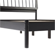 Solid Wood Mid-century Modern Queen Spindle Bed - Black