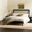 Solid Wood Mid-century Modern Queen Spindle Bed - Black