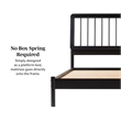 Solid Wood Mid-century Modern Queen Spindle Bed - Black