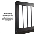 Solid Wood Mid-century Modern Queen Spindle Bed - Black