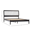 Solid Wood Mid-century Modern Queen Spindle Bed - Black