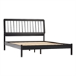 Solid Wood Mid-century Modern Queen Spindle Bed - Black