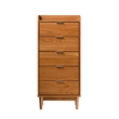 5-Drawer Solid Wood Tall Bedroom Chest Dresser - Caramel