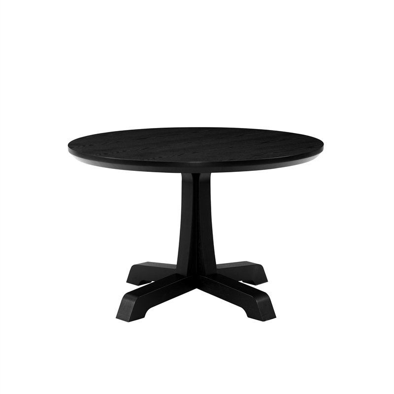 48" Solid Wood Round Dining Table with Pedestal Base - Thumbnail 2