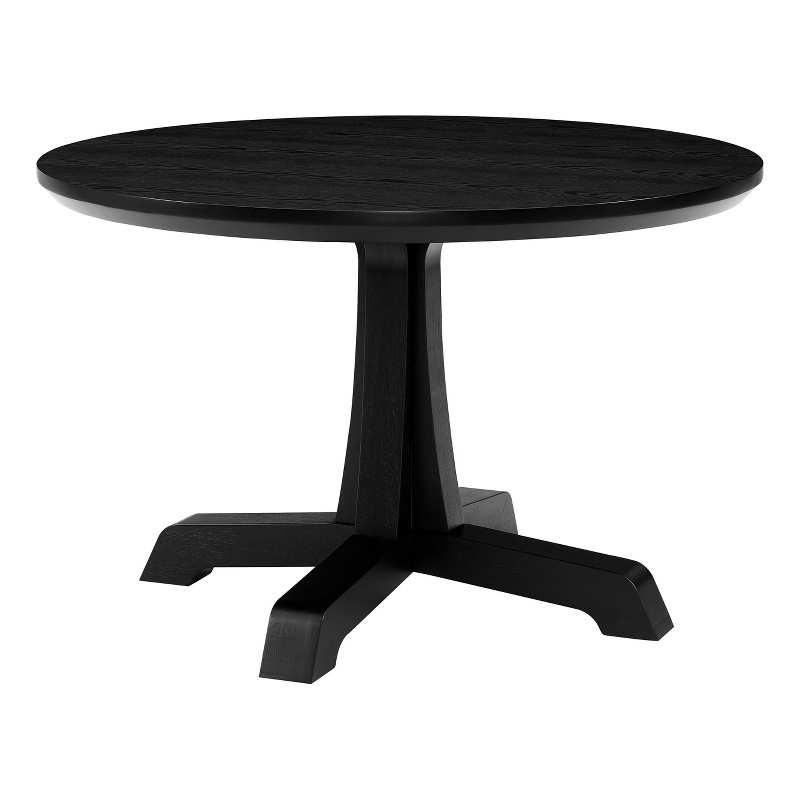 48" Solid Wood Round Dining Table with Pedestal Base