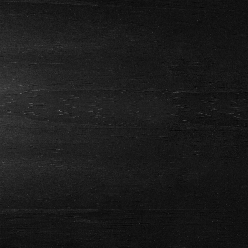 Walker Edison Wood King Size Canopy Bed with Slatted Headboard in Black