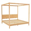 Walker Edison Wood King Size Canopy Bed with Slatted Headboard in Natural