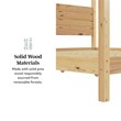 Walker Edison Wood King Size Canopy Bed with Slatted Headboard in Natural