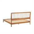 Walker Edison Mid-Century Solid Wood King Size Bed with Slat-Back in Caramel