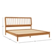 Walker Edison Mid-Century Solid Wood King Size Bed with Slat-Back in Caramel
