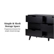 Walker Edison Simple Wood 6 Drawer Dresser with Cut Out Handles - Black