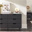 Walker Edison Simple Wood 6 Drawer Dresser with Cut Out Handles - Black