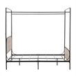 Walker Edison Industrial Bent Mid-Century Metal Queen Size Canopy Bed in Oak