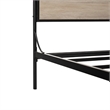 Walker Edison Industrial Bent Mid-Century Metal Queen Size Canopy Bed in Oak