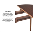 Walker Edison Oval Solid Wood Dining Table with Removable Leaf in Walnut