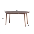 Walker Edison Oval Solid Wood Dining Table with Removable Leaf in Walnut