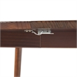Walker Edison Oval Solid Wood Dining Table with Removable Leaf in Walnut