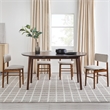 Walker Edison Oval Solid Wood Dining Table with Removable Leaf in Walnut