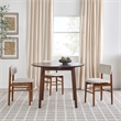 Walker Edison Oval Solid Wood Dining Table with Removable Leaf in Walnut