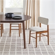 Walker Edison Oval Solid Wood Dining Table with Removable Leaf in Walnut