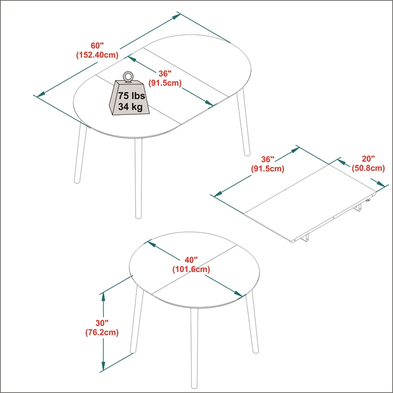 Walker Edison Modern Solid Wood Oval Extension Dining Table - Caramel