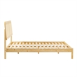 Walker Edison Rattan Headboard Solid Wood King Bedframe - Natural