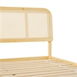 Walker Edison Rattan Headboard Solid Wood King Bedframe - Natural