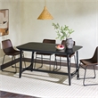 Walker Edison Modern Solid Wood Trestle Base Dining Table - Black Ash