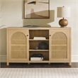 Walker Edison 2-Door Modern Rattan & Wood Sideboard in Coastal Oak