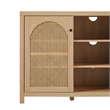 Walker Edison 2-Door Modern Rattan & Wood Sideboard in Coastal Oak