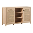 Walker Edison 2-Door Modern Rattan & Wood Sideboard in Coastal Oak