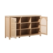 Walker Edison 2-Door Modern Rattan & Wood Sideboard in Coastal Oak